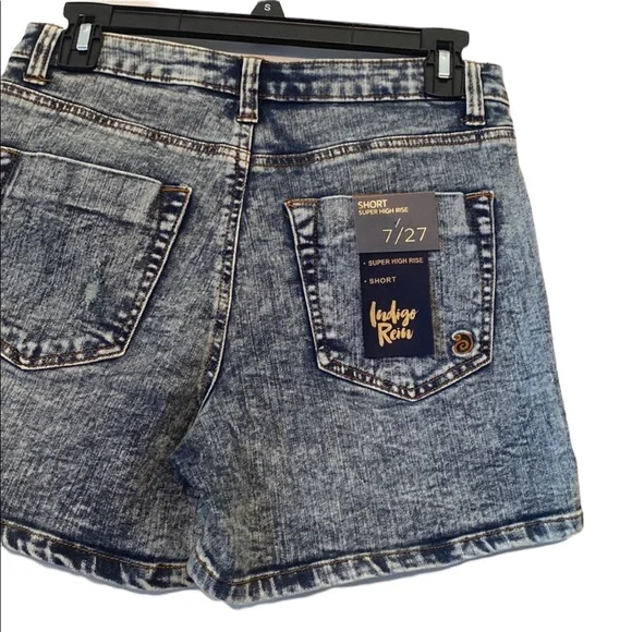 Indigo Rein Distressed Jean Shorts - Picture 6 of 14